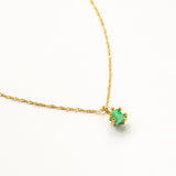 MUKILA Gold Chain with Morralla Emerald Pendant Stone